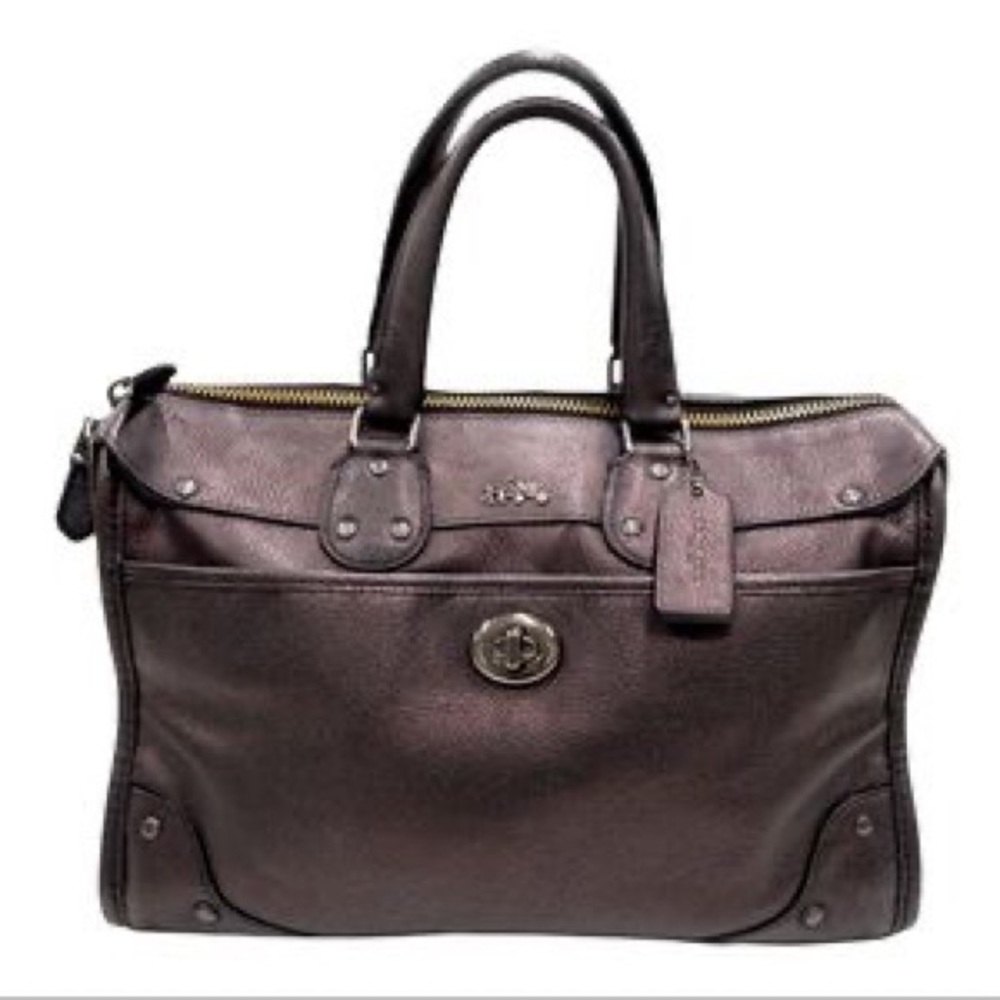 Coach Metallic Plum Rhyder Satchel